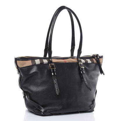 Burberry Calfskin House Check Small Salisbury Tote Black 3 of 15