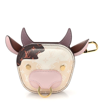 Louis Vuitton Monogram Calfskin LV Cow Pouch Bag Charm Brown 1 of 6