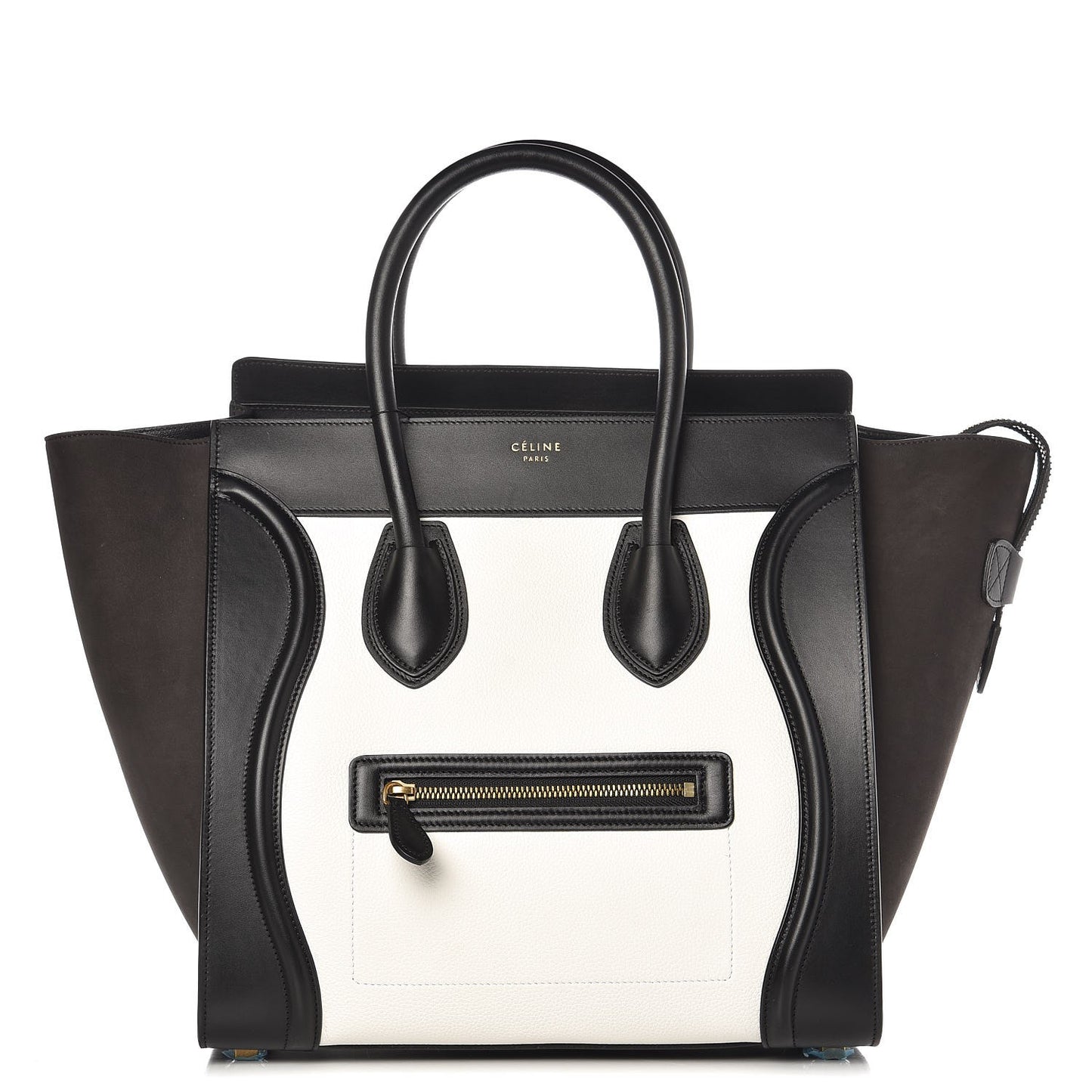 Baby Grained Calfskin Tri-color Mini Luggage White Liquorice