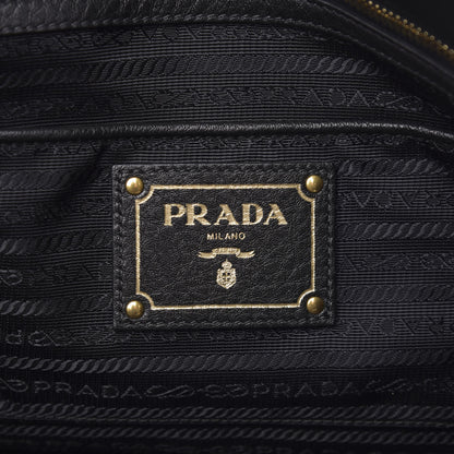Prada Vitello Daino Side Zip Tote Black 6 of 11