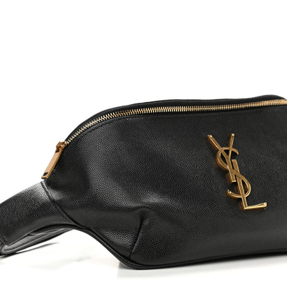 Saint Laurent Grain De Poudre Monogram Belt Bag Black 9 of 11