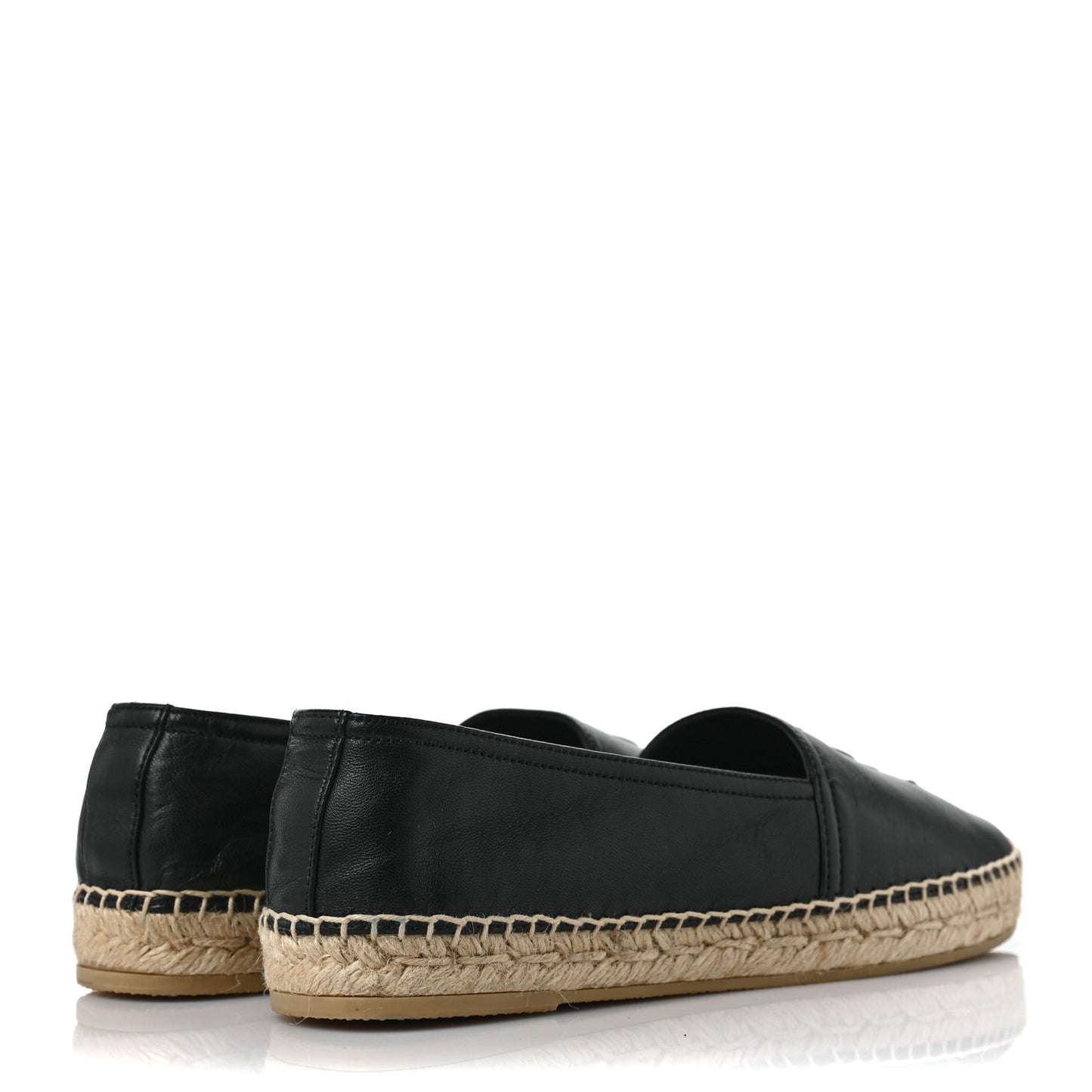 Lambskin Monogram Espadrilles 38 Black
