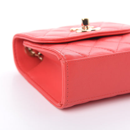 Chanel Lambskin Quilted Mini Trendy CC Chain Wallet Red 8 of 9
