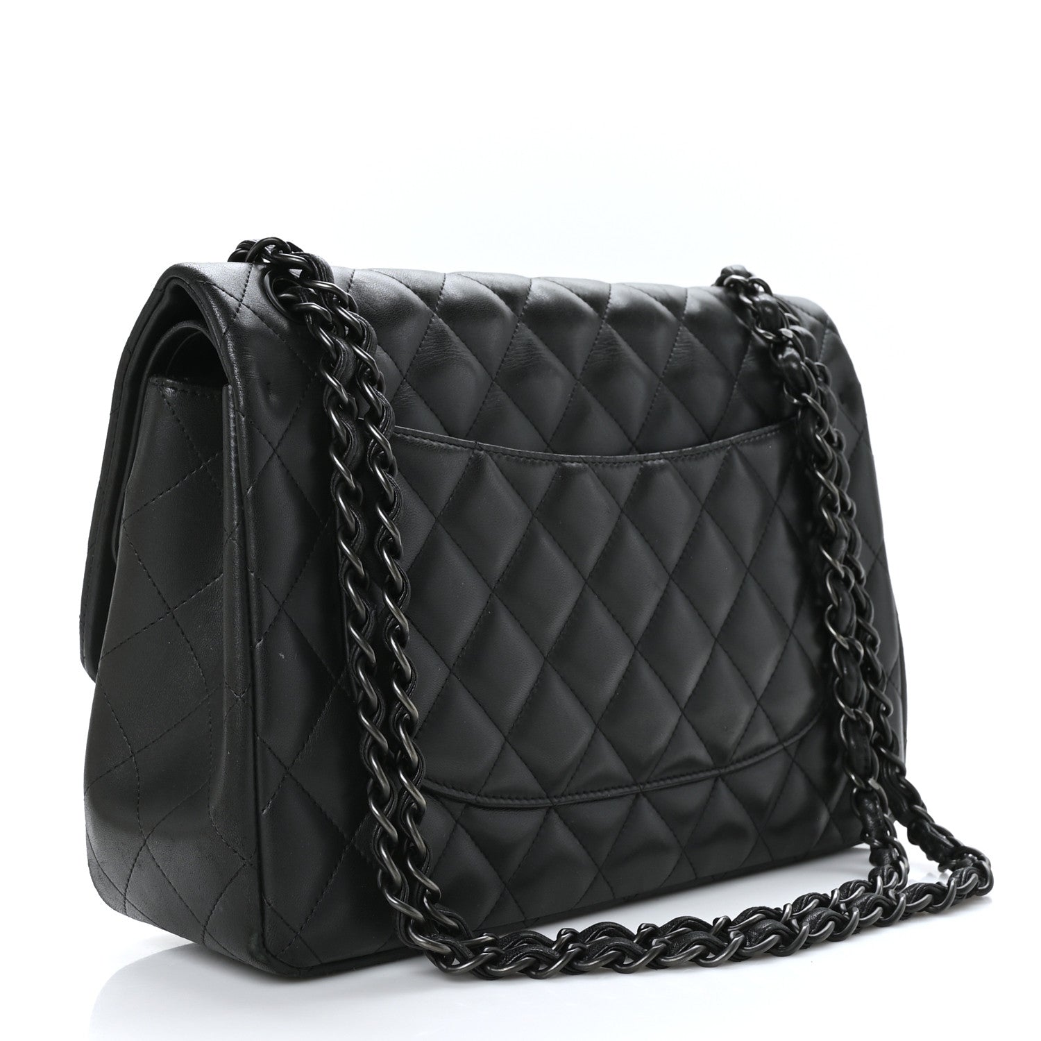 Chanel Lambskin Quilted Jumbo Double Flap So Black 3 of 11