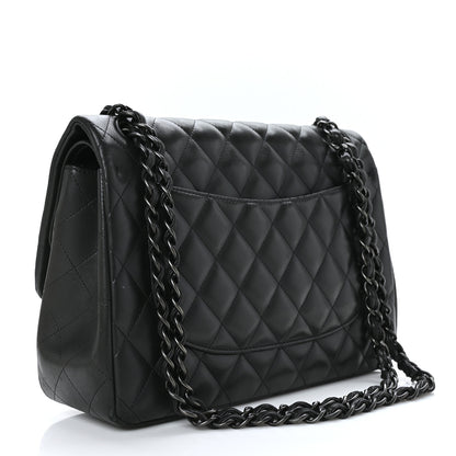 Chanel Lambskin Quilted Jumbo Double Flap So Black 3 of 11