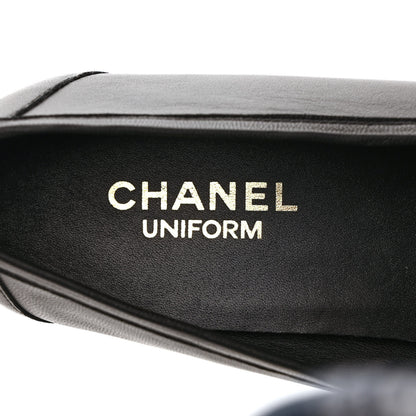 Chanel Calfskin Mens Stitched CC Loafers 46 Black 7 of 9
