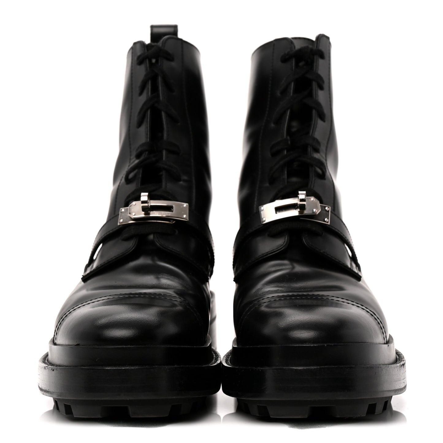 Glossed Calfskin Funk Ankle Boots 38.5 Black