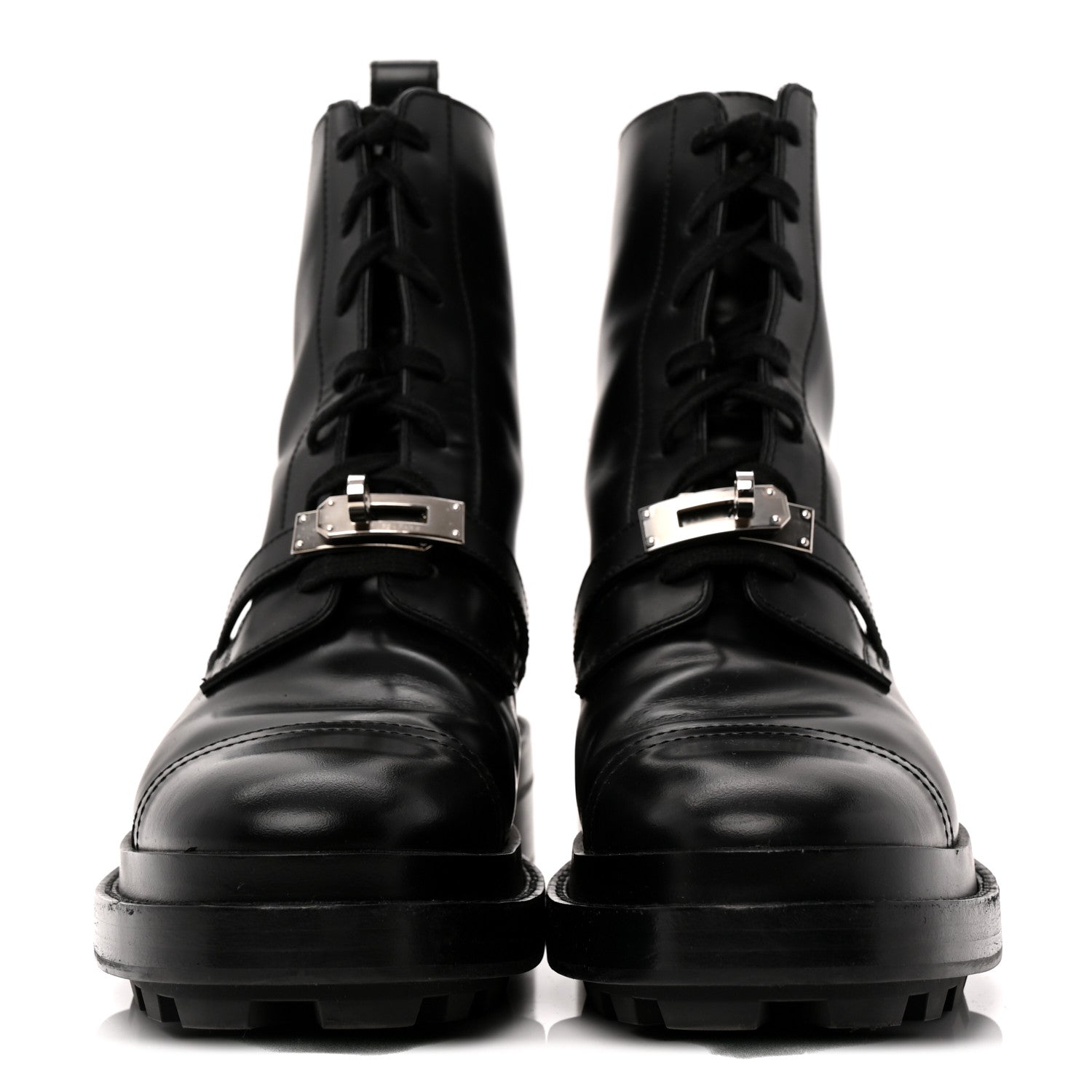 Hermes Glossed Calfskin Funk Ankle Boots 38.5 Black 3 of 9