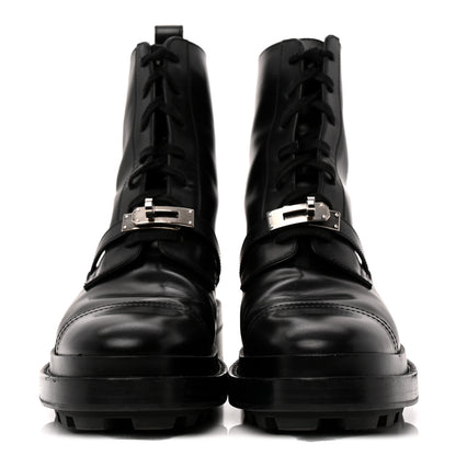 Hermes Glossed Calfskin Funk Ankle Boots 38.5 Black 3 of 9