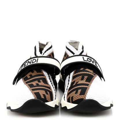 Fendi Stretch Yarn FF Stiff Band Rockoko Sneakers 36 Black White Tobacco 3 of 9