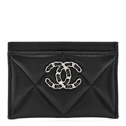 Chanel Lambskin Quilted Chanel 19 Card Holder Black 1 of 8