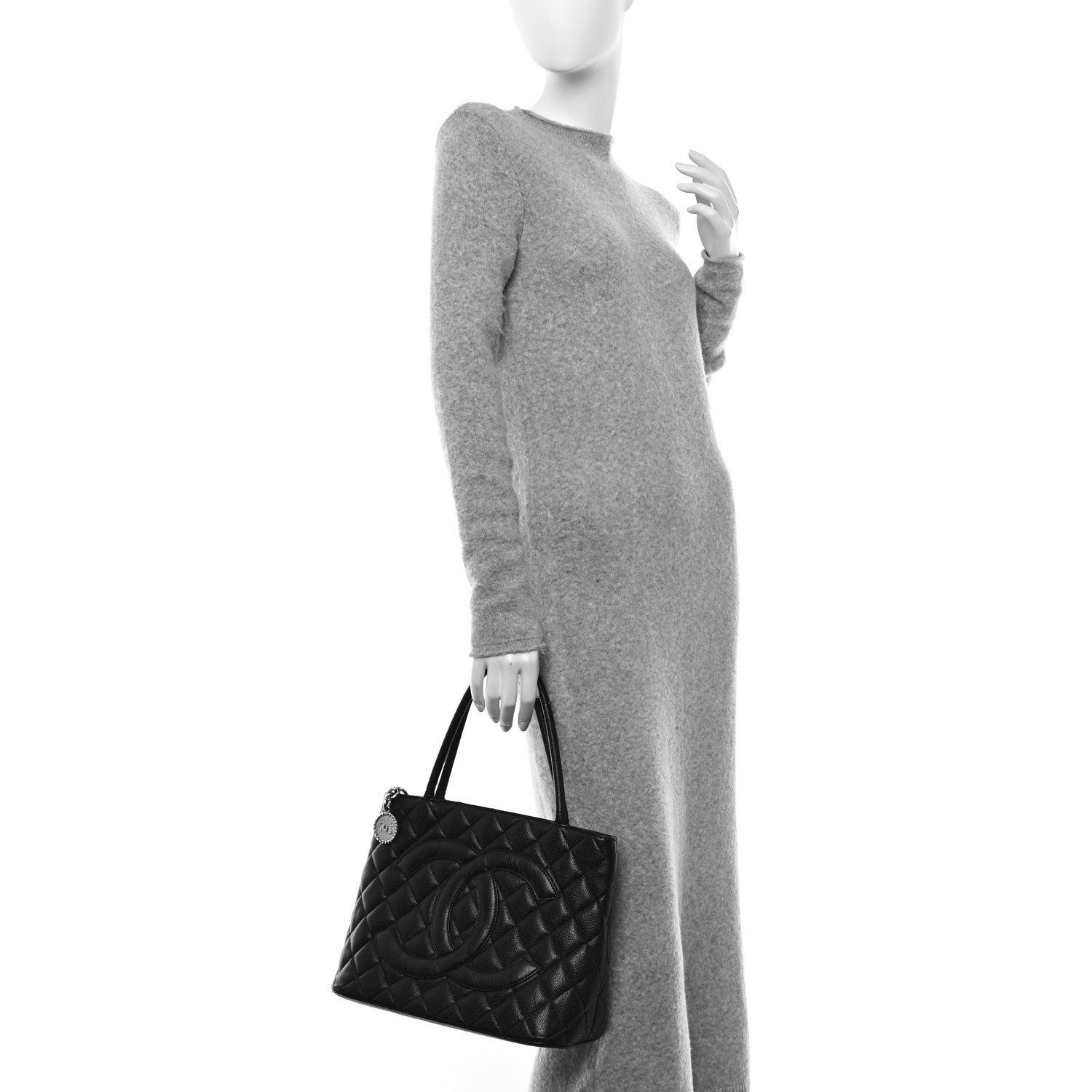 Chanel Caviar Quilted Medallion Tote Black 2 of 12