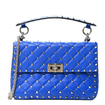 Valentino Garavani Nappa Medium Rockstud Spike Shoulder Bag Acid Blue 1 of 8