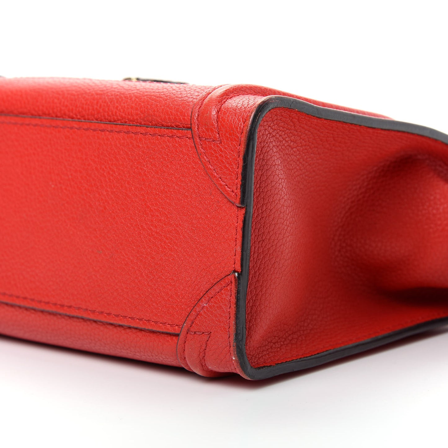 Drummed Calfskin Nano Luggage Coquelicot