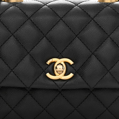 Chanel Caviar Lizard Embossed Quilted Mini Coco Handle Flap Black 8 of 11