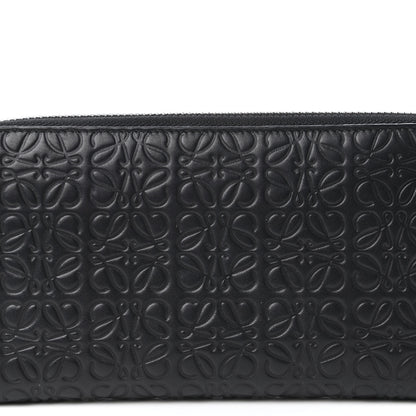 Loewe Calfskin Embossed Repeat Zip Wallet Black 9 of 9