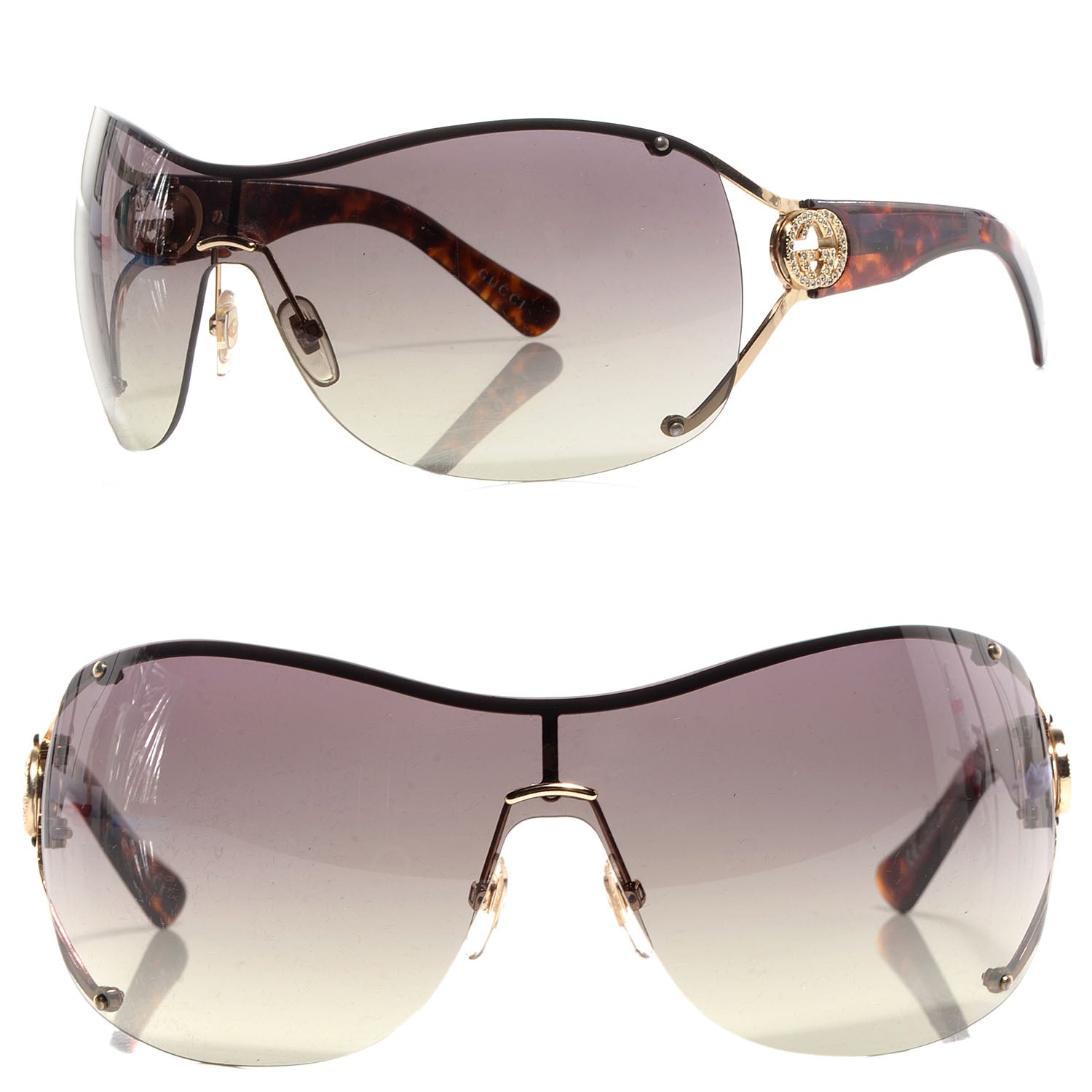 Gucci Crystal GG Logo Sunglasses GG 2808/S Tortoise 1 of 5