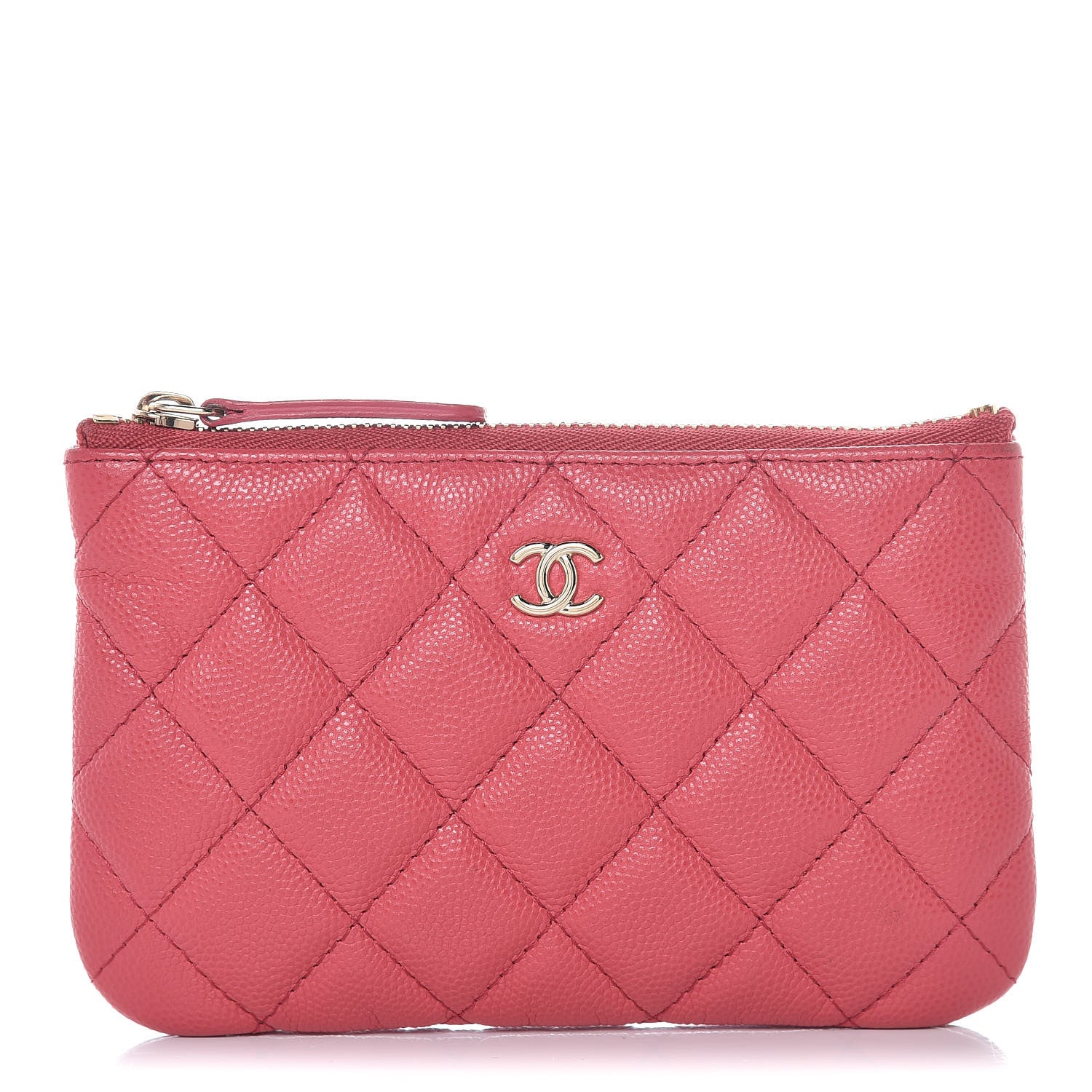 Chanel Caviar Quilted Small Cosmetic Case Dark Pink 1 of 8