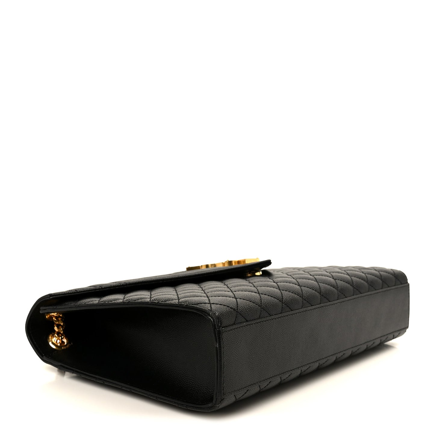 Grain De Poudre Textured Mixed Matelasse Large Triquilt Monogram Satchel Black