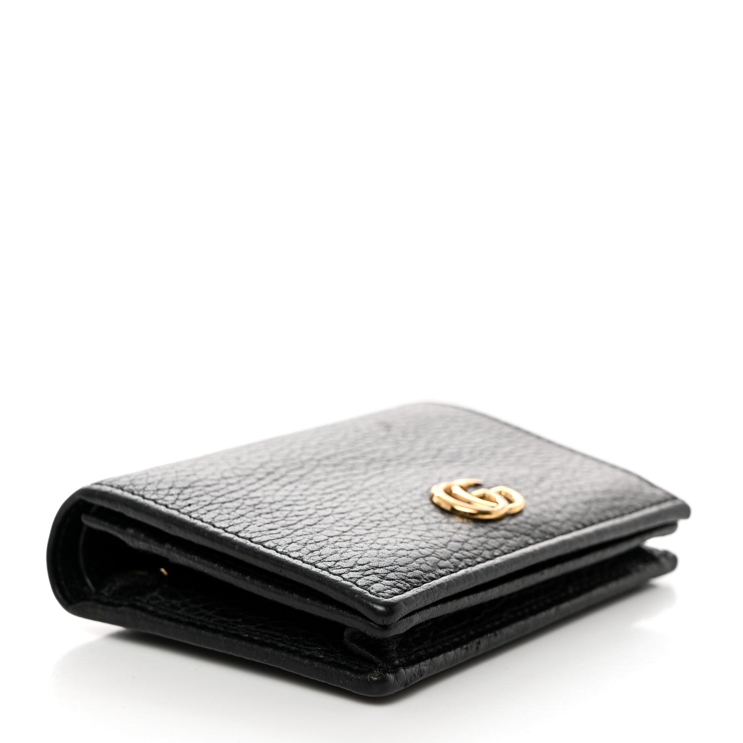 Gucci Pebbled Calfskin GG Marmont Card Case Black 4 of 9