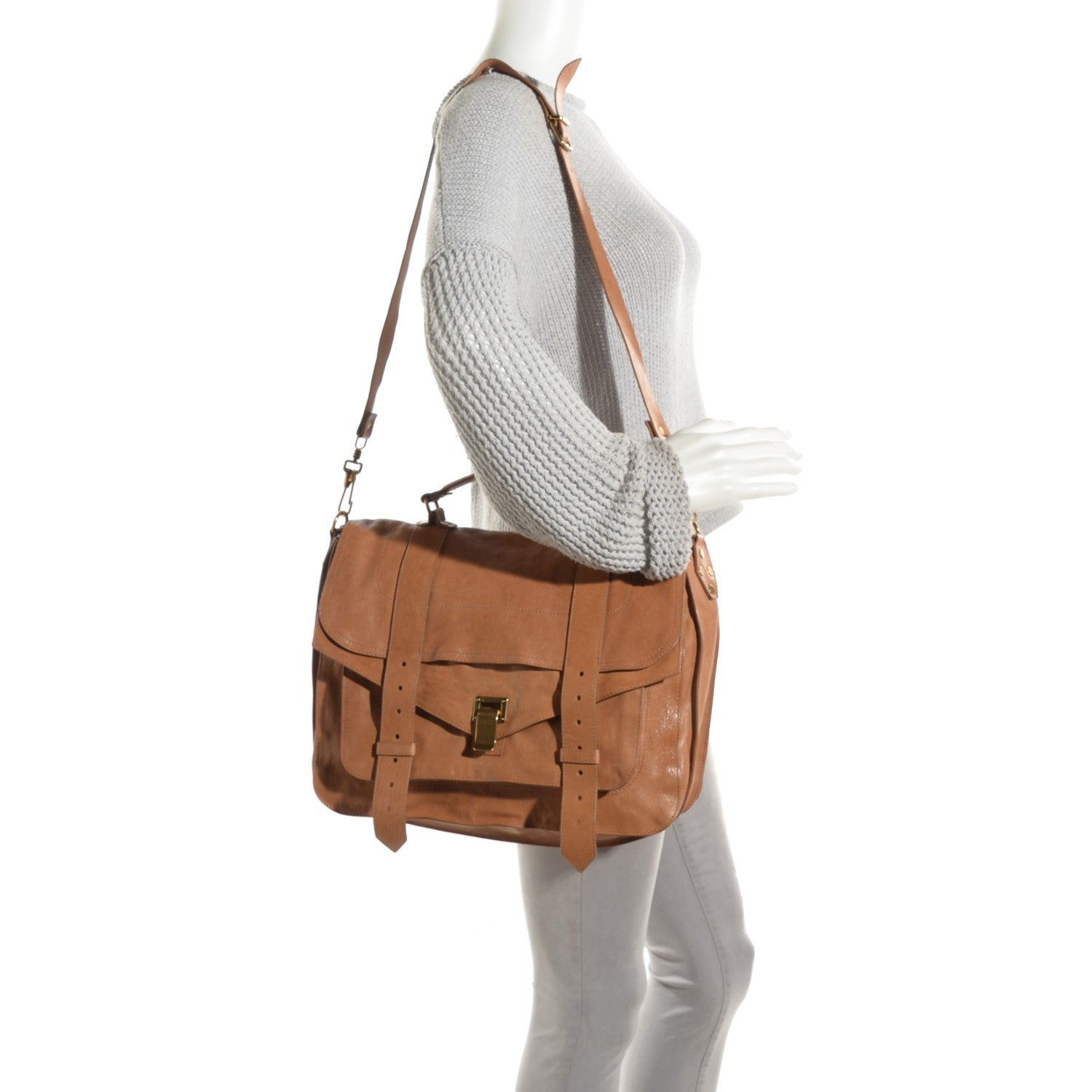 Proenza Schouler Lambskin Large PS1 Satchel Birch 2 of 7