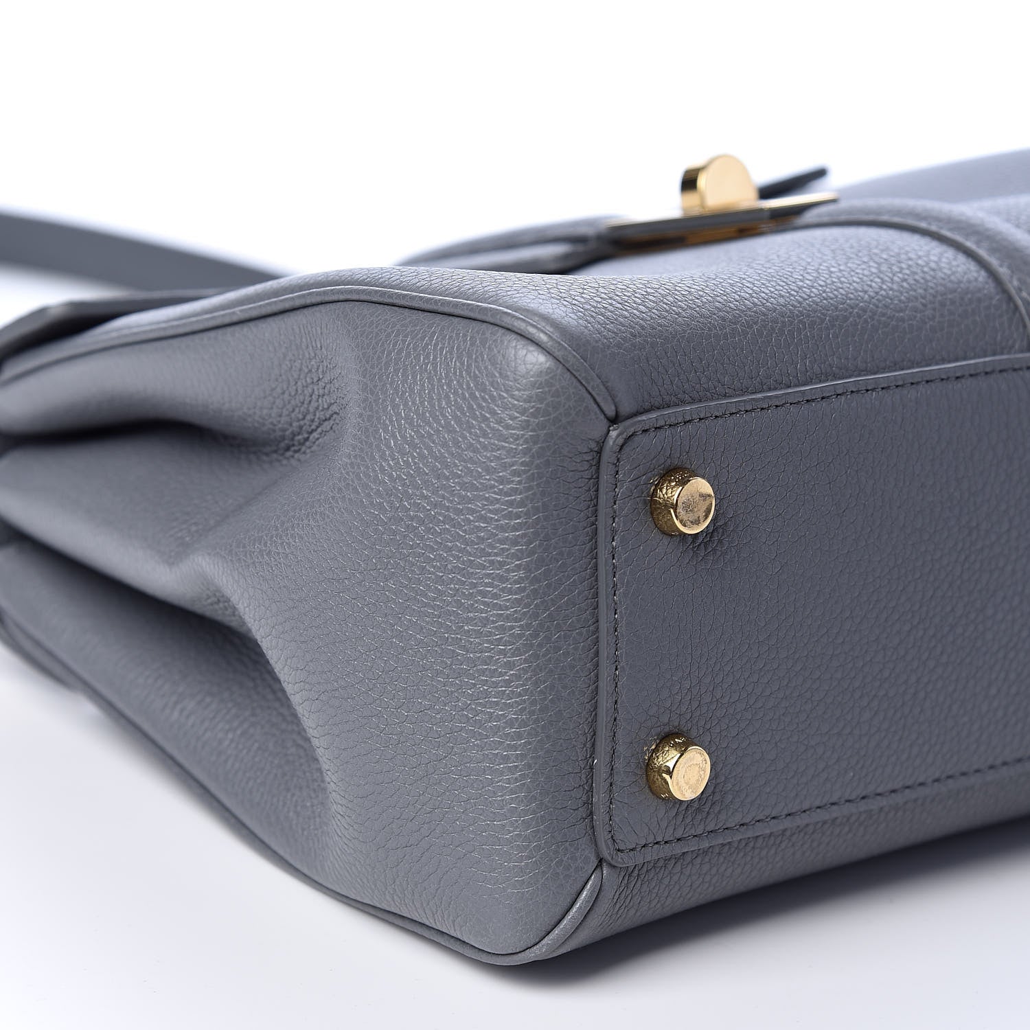 Celine Grained Calfskin Small 16 Top Handle Bag Medium Grey 7 of 9