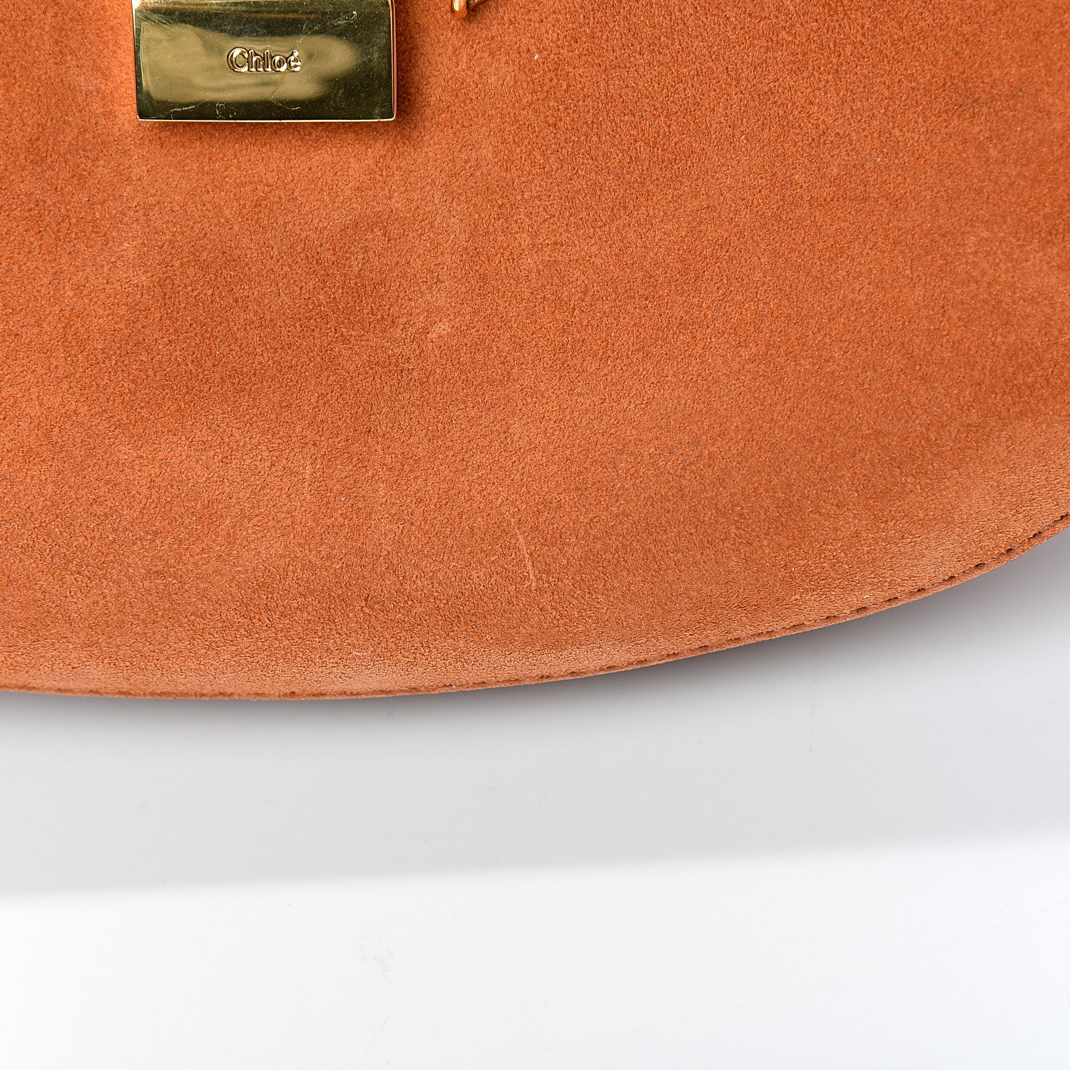 Chloe Suede Smooth Calfskin Drew Shoulder Bag Classic Tobacco 10 of 12