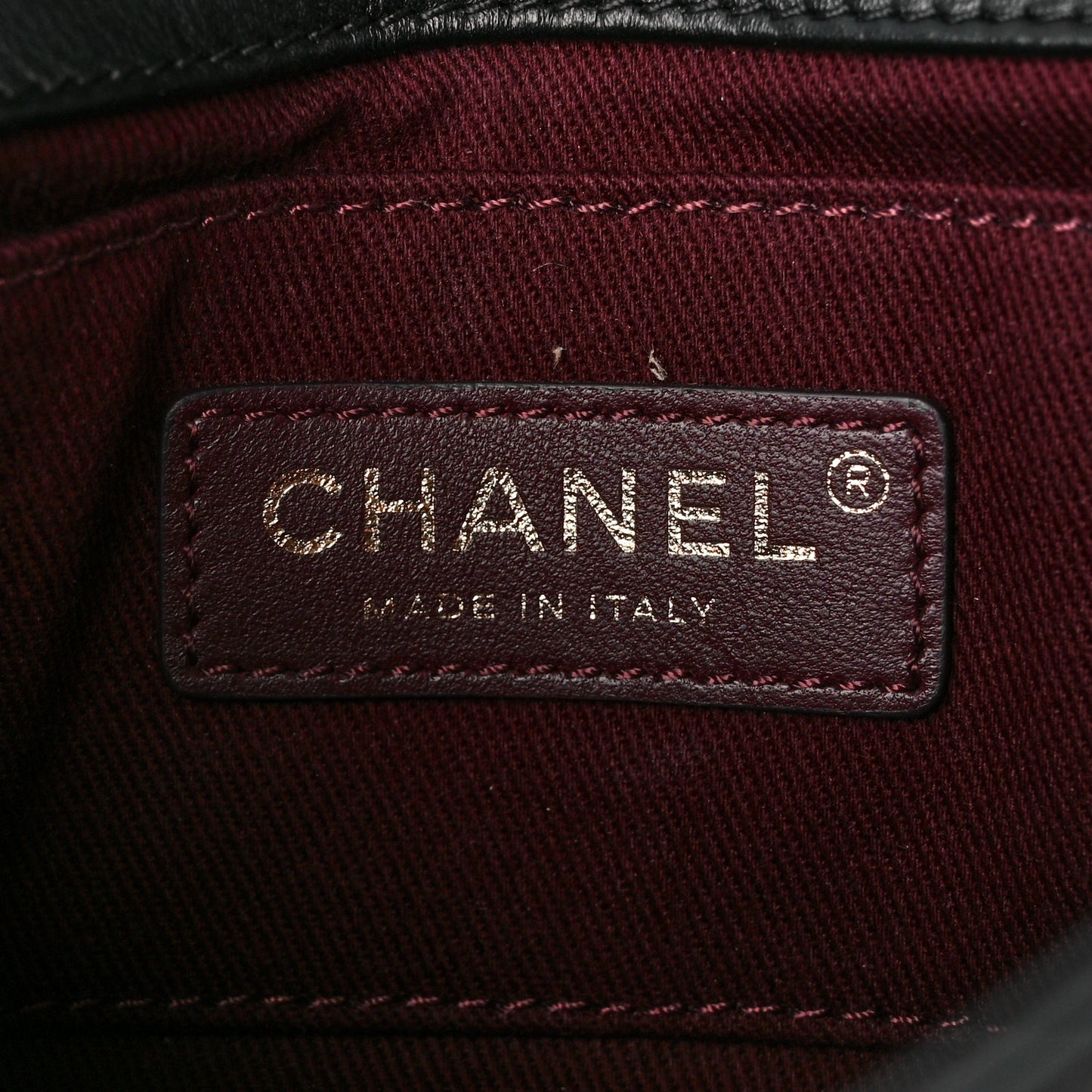 Calfskin Chevron Stitched Coco Waist Bag Black