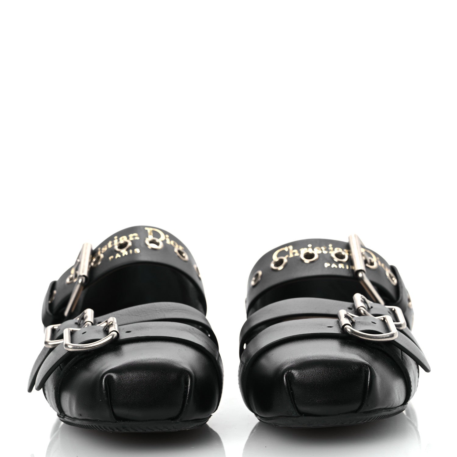 Christian Dior Calfskin Punk Ballet Flats 36 Black 3 of 14
