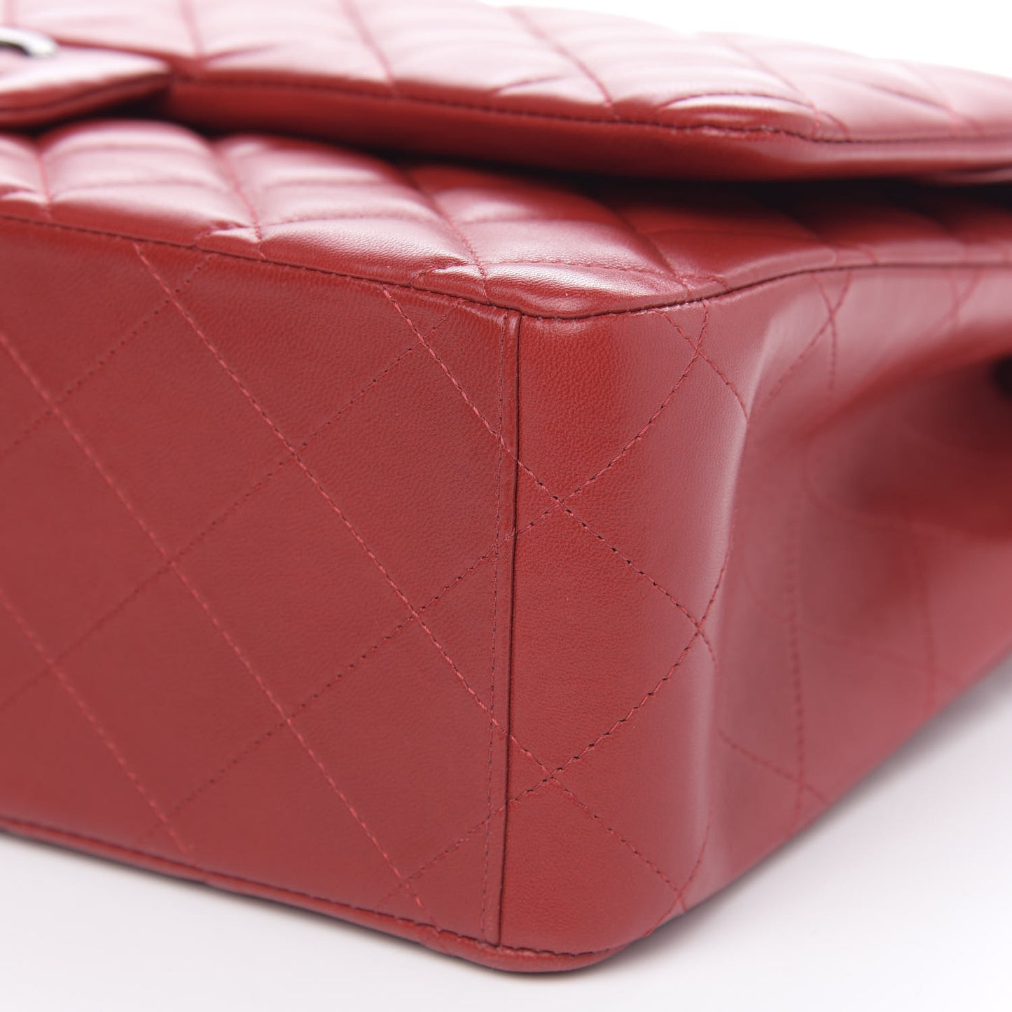 Lambskin Quilted Maxi Double Flap Red