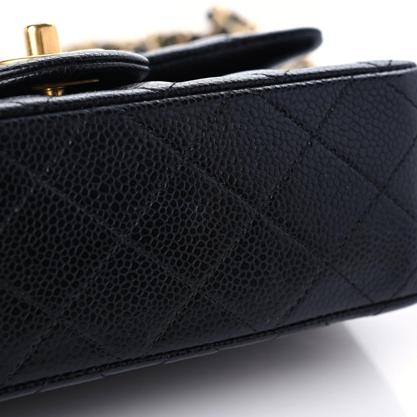 Caviar Quilted Mini Rectangular Flap Black