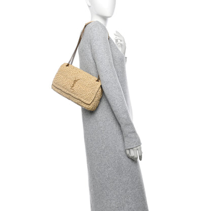 Saint Laurent Raffia Monogram Medium Jamie Natural Avorio 2 of 11