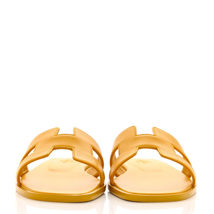 Hermes Calfskin Oran Sandals 36 Jaune Citron 2 of 9