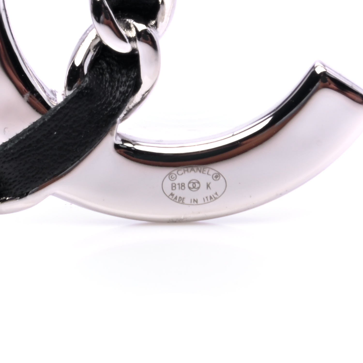 Chanel Lambskin Baguette Crystal CC Brooch Black Silver 4 of 4
