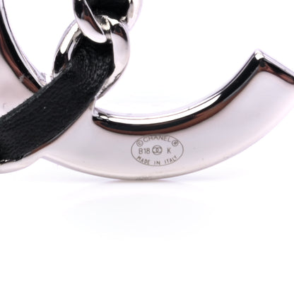 Chanel Lambskin Baguette Crystal CC Brooch Black Silver 4 of 4