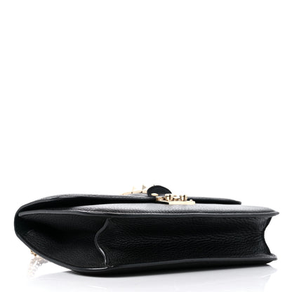 Valentino Garavani Pebbled Calfskin Medium Glam Lock Rockstud Flap Black 4 of 10