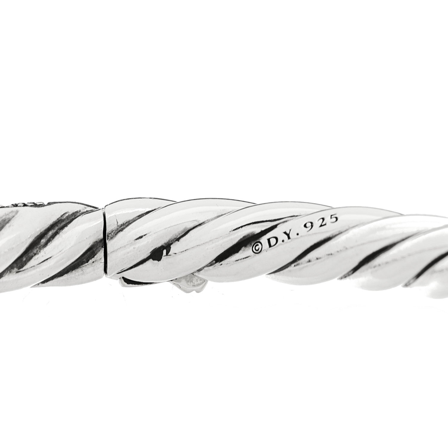 David Yurman Sterling Silver Diamond 5mm Midnight Melange Bangle Bracelet 8 of 8