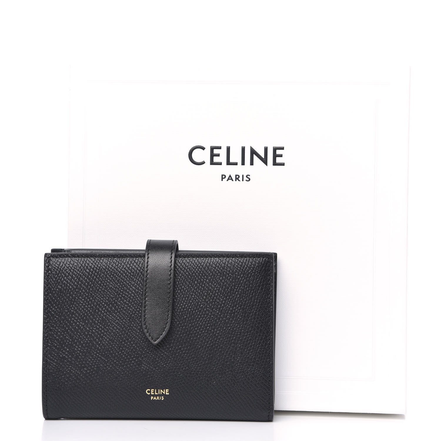 Celine Grained Calfskin Medium Multifunction Strap Wallet Black 7 of 7