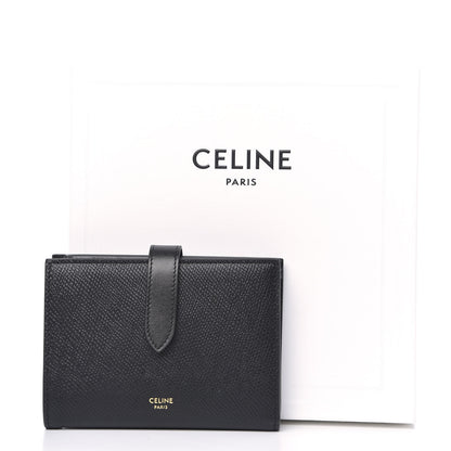 Celine Grained Calfskin Medium Multifunction Strap Wallet Black 7 of 7