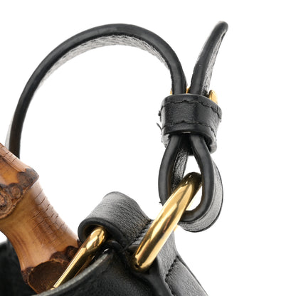 Gucci Softy Wonka Textured Dollar Calfskin Mini Diana Bucket Bag Black 12 of 12