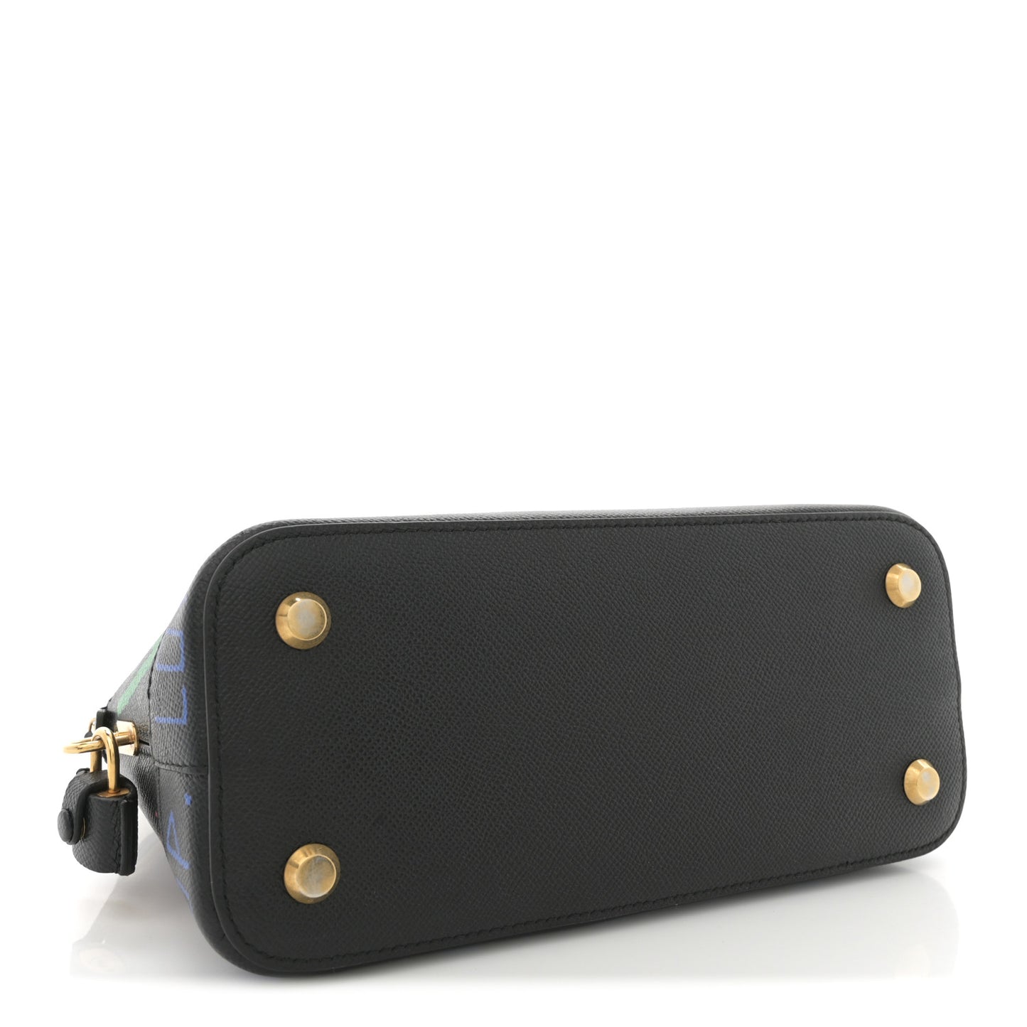 Signature Grained Calfskin Graffiti S Ville Top Handle Bag Black Multicolor