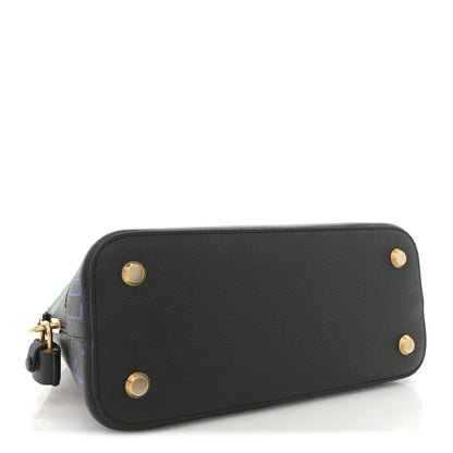Balenciaga Signature Grained Calfskin Graffiti S Ville Top Handle Bag Black Multicolor 4 of 10