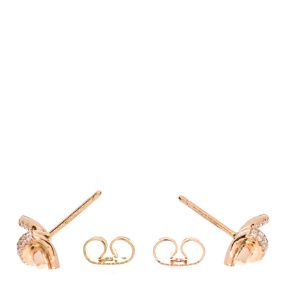 Tiffany 18K Rose Gold Diamond Tiffany Knot Earrings 3 of 4