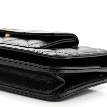 Chanel Caviar Quilted Pocket Clutch With Chain WOC Black 11 of 13