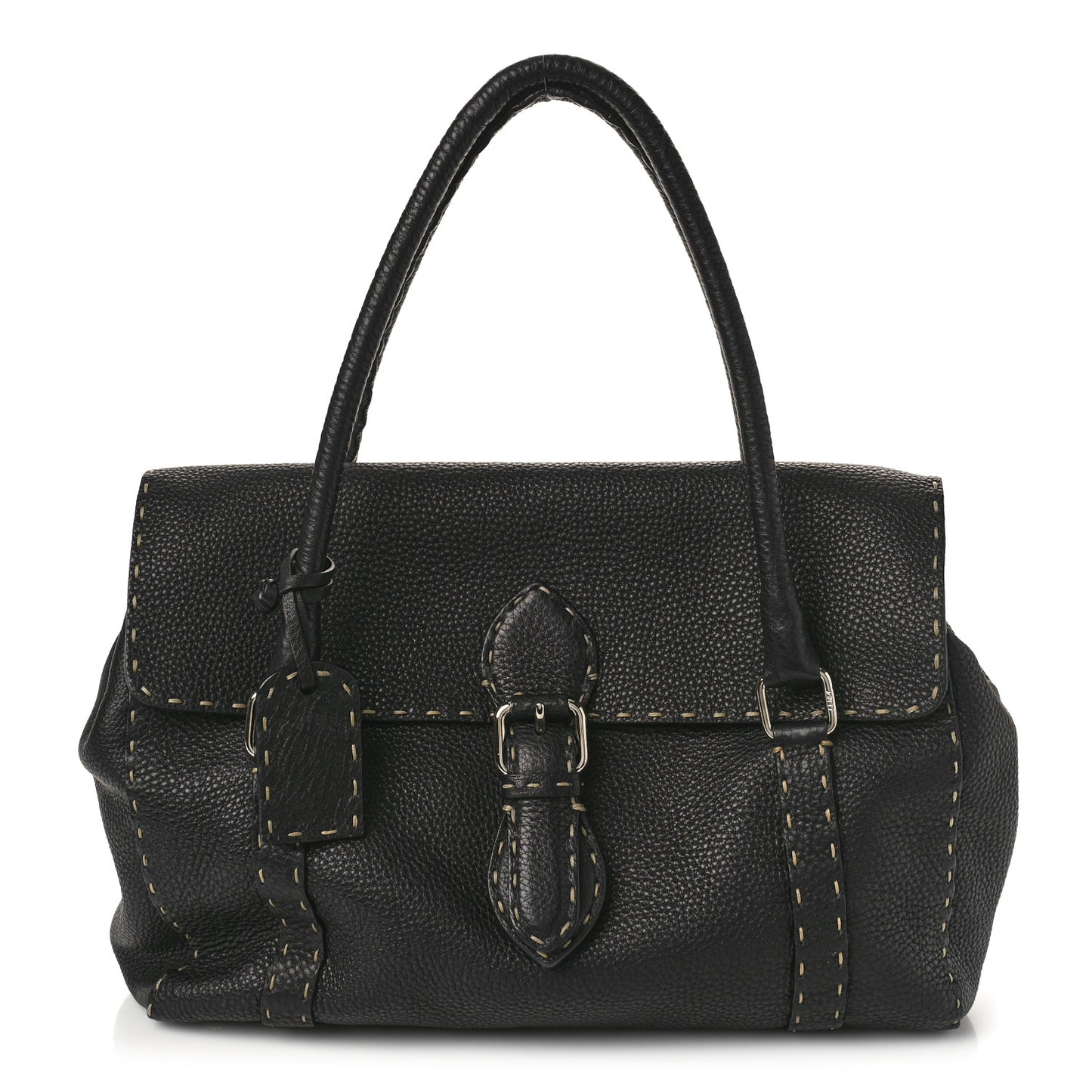 Cuoio Romano Selleria Medium Linda Satchel Black