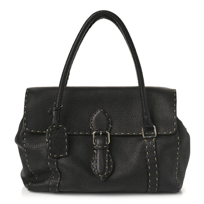 Fendi Cuoio Romano Selleria Medium Linda Satchel Black 1 of 8