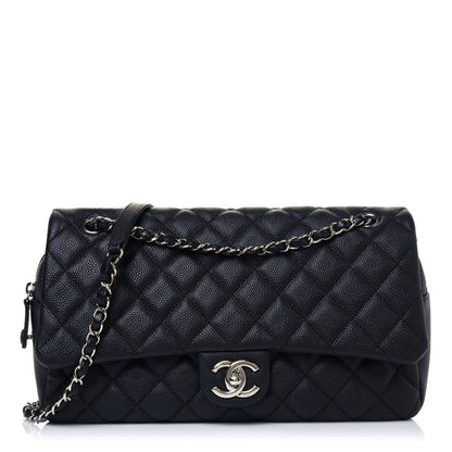 Chanel Caviar Quilted Jumbo Easy Flap Black 1 of 12