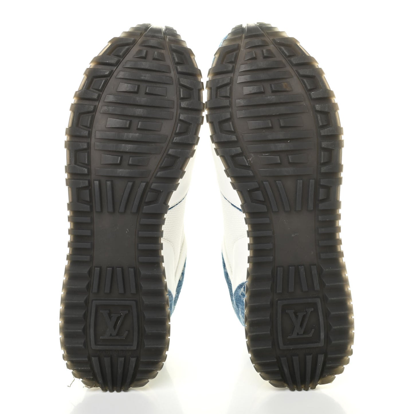 Calfskin Monogram Denim Run Away Sneakers 38 White