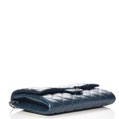 Chanel Iridescent Caviar Quilted Clutch With Chain Flap Blue 4 of 7