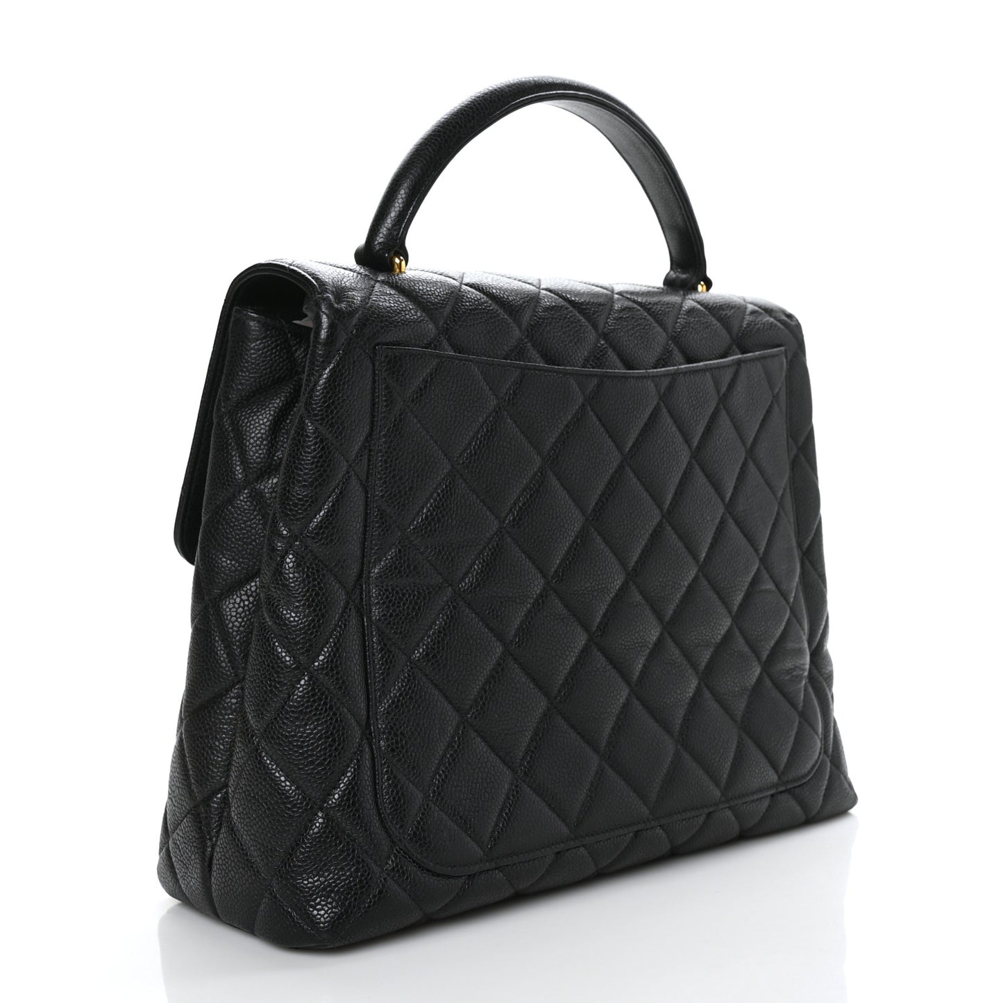 Caviar Quilted Jumbo Kelly Flap Black